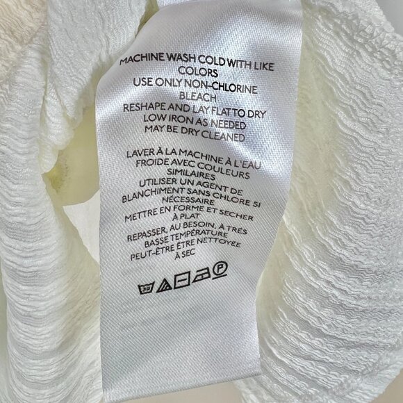 Sz XL- NWT Maeve Anthro Cream Romantic Puff Sleeve Ruched Waist Milkmaid Top - Picture 5 of 11